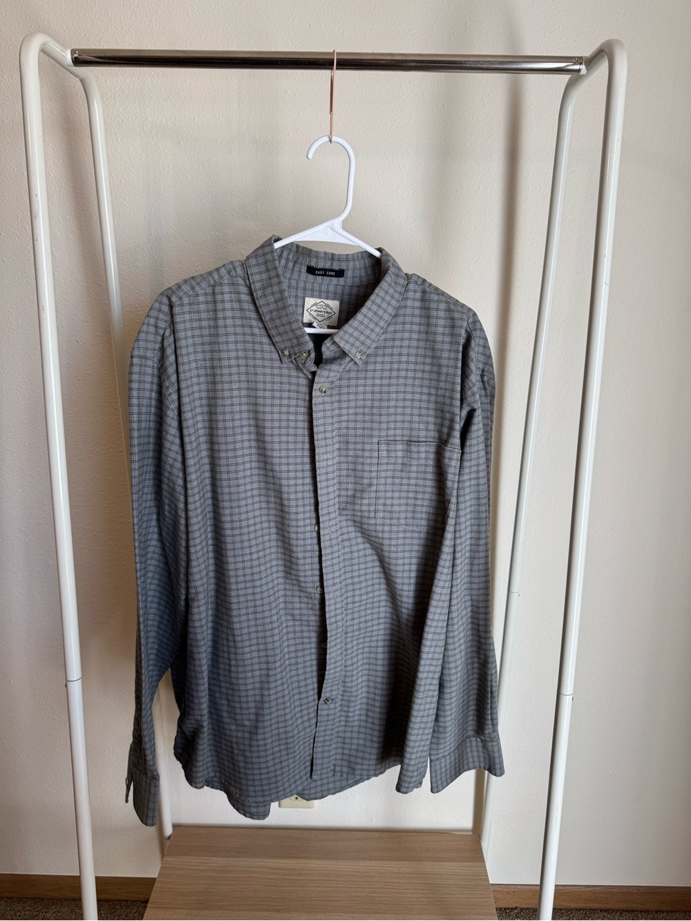 St. John's Bay Gray Checked Button-Down Shirt
